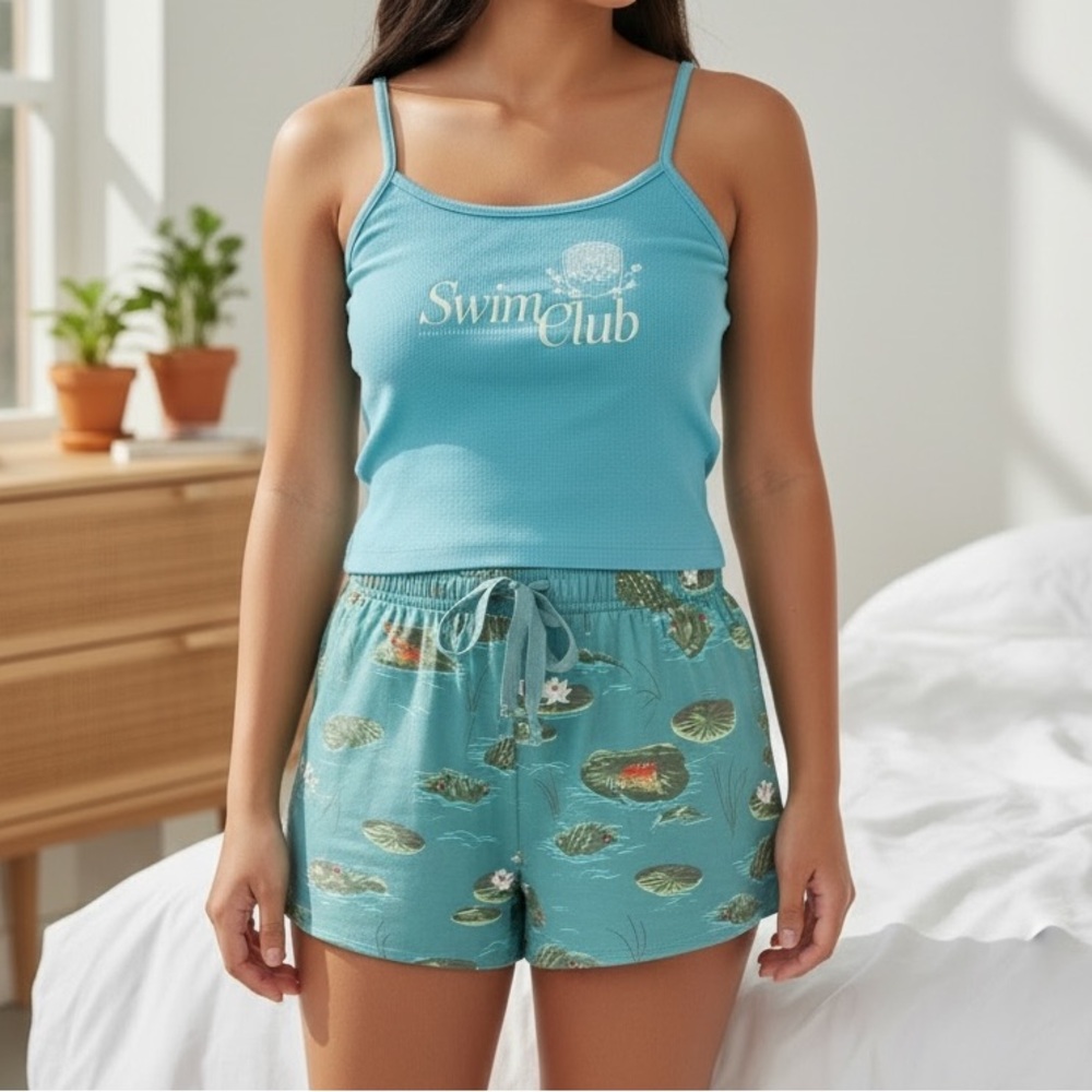 New girls 12/14 HBO The White Lotus 2 piece pj shorts and tank top set